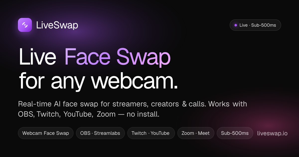 Live Face Swap for Webcam & Streaming